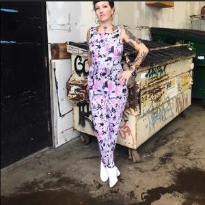 Nooworks tank jumpsuit overalls cute witch pink pattern